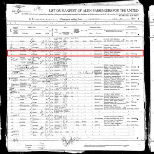 Mount Clay Passenger Manifest Left Side